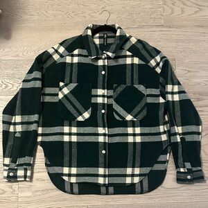 Zara Forest Green and Cream Plaid Shacket